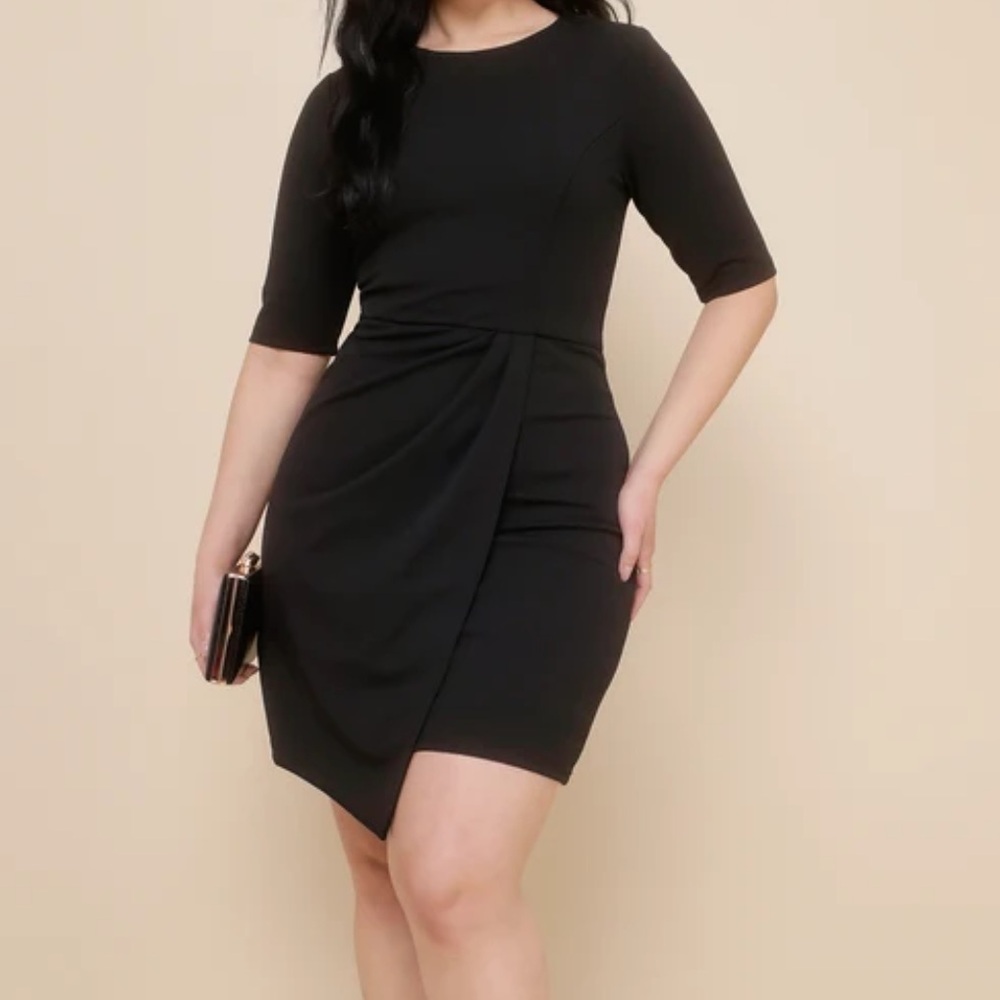 Lulus Westwood Black Half Sleeve Sheath Dress